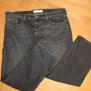 LEVI STRAUSS SIGNATURE  GOLD, DARK WASH RELAXED FLEX DENIM JEANS MENS SIZE 42X32